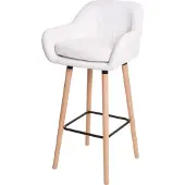 Mendler Barkruk Malmö T381, barkruk counterkruk MVG-gecertificeerd ~ kunstleer, wit