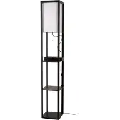 Lucide MENNO - Vloerlamp - 1xE27 - Met draadloze oplader - Zwart