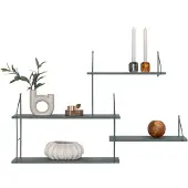 House Nordic Harlem wandrek - 99x17,5x62 cm - staal en hout - groen