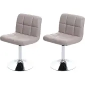 MCW Set van 2 eetkamerstoelen Bureaustoel Stoel Kavala kunstleer chroom ~ taupe-grijs