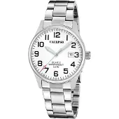 Calypso Kwartshorloge Basic Horloge, herenhorloge, stalen band, analoog, dag