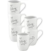 Villeroy & Boch Becher mit Henkel 'Lieblingsmensch' Statement 290 ml Set van 6