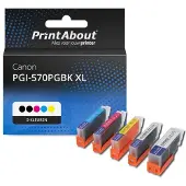 PrintAbout Inktcartridge PGI-570PGBK XL (CLI-571) 5-kleuren Multipack Hoge capaciteit geschikt voor Canon
