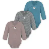 Normani Rompertje/body blauw / grijs / taupe
