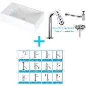 Boss & Wessing FonteinPack Houston Links Keramiek 37x23x11 Wit (Keuze uit 18 kranen)
