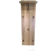 Haku wandkapstok - 5 haken met elk 3 kg draagvermogen - kledingstang - hoedenplank - B 300 x D 200 x H 1000 mm - hout/metaal - donker eiken decor/zwart