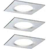 Paulmann LED-inbouwlamp voor badkamer Set van 3 stuks 18 W Aluminium (gedraaid)