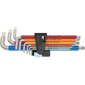 Wera 3950/9 Hex-Plus, meerkleurig, Imperial, roestvrij staal, 1 stuk