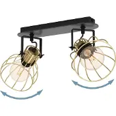 Eglo Gouden plafondlamp Sambatello 2x E27