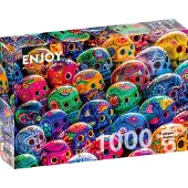Enjoy Puzzle Colorful Skulls Puzzel (1000 stukjes)
