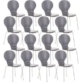 CLP Diego Set van 16 bezoekersstoelen Hout/grijs