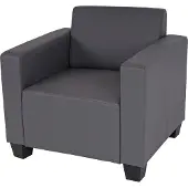 MCW Fauteuil Loungefauteuil Lyon, kunstleer ~ donkergrijs