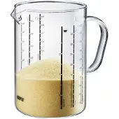GEFU METI Maatbeker – 1 Liter – Borosilicaatglas – Met Maataanduiding en Schenktuit