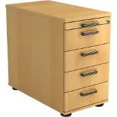 Hjh OFFICE PRO SIGNA SC50 SG - Rolcontainer Beuken Hout met 4 lades Greeplijst kunststof