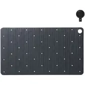 Sealskin Ribb - Antislip badmat 40x70 cm - Antraciet - inclusief zwarte haak