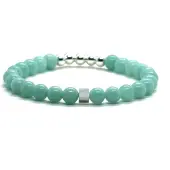 Heaven Eleven KIDS - meisjes - armband - zilver - 925 - amazoniet - 6mm - 15cm