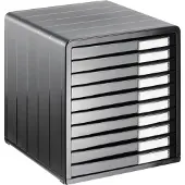 Rotho Timeless Bureau Ladenbak met 10 Dichte Lades 34.5x29x32 cm Antraciet
