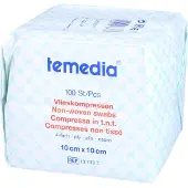 Temedia vlieskompressen, 4-laags, 10 x 10 cm, niet-steriel 100 St Compressen