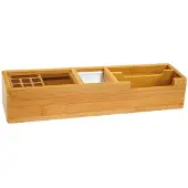 Wedo bureau organizer Bamboe, 2 vakken, 2 aluminium inzetstukken