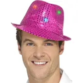 Smiffys Tribly hoed pink paillet | LED verlichting | Light up (pink paillet)