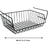 Spirella MSV Kastmandje - opberg/hang mandjes - rvs - zwart - 40 x 27 x 17 cm - Opbergmanden