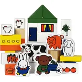 Bambolino toys Nijntje Houten boerderijblokken - 28-delig - In draagkoffer met handvat - Peuter en kleuter speelgoed - Voor meisjes en jongens - Vanaf 2 jaar - Speelgoed kinderen -