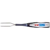 Westmark Braad- en grillvork met thermometer, met led-scherm en zaklamp, lengte: 38,5 cm, roestvrij staal/kunststof/siliconen, zilver/zwart/rood, 15042280