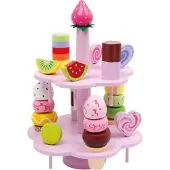 Small Foot - Houten Etagere met Speeleten Snoep, 22dlg.
