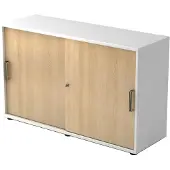 Hjh OFFICE PRO BETA 1752S - Hoogte van de map | 2 OH Wit/Eiken Schuifwandkast Greeplijst kunststof