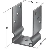 GAH Alberts 217648 U-Pfostenträger - Feuerverzinkt, 121x150x100x60mm