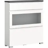 Hioshop Shoelove schoenenkast 2 kleppen, 1 lade 95x109cm wit,grijs.
