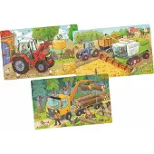 Goki Puzzel - Voertuigen - 24 Stukjes - 3 Modellen - 27,5X17,5X0,3Cm - Hout - 3 Jaar