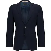 BOSS Slim Fit Jas donkerblauw, Effen