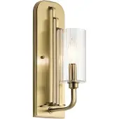 Kichler LED Wandlamp Kimrose | 1X E14 Max 40W | Brushed Natural Brass