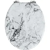 Wenko WC bril Onyx - Marmer decor - MDF FSC gecertificeerd - RVS scharnieren - Toiletbril decor - Toiletzitting met print