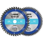 Labor HM cirkelzaagblad hout 250x30x2,8mm 40 60T (2 Stuks)