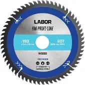 Labor HM cirkelzaagblad hout 190x30x2,4mm 60T