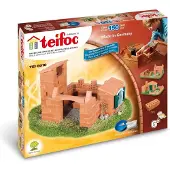 Teifoc Bouwdoos – Kasteel/Huis – 150 onderdelen – Echte mini Bakstenen met Cement, Kom en Troffel – Bouwpakket voor kinderen vanaf 6 jaar