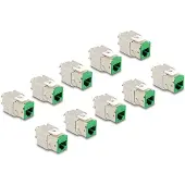 DeLOCK Keystone Modul RJ45 jack to LSA Cat.6A toolfree green set 10 pieces