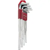 AMF 9-delige inbussleutelset 1,5-10mm lang, nikkel, 46797