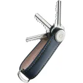OrbitKey 2.0 Leather Key Holder Navy/Tan