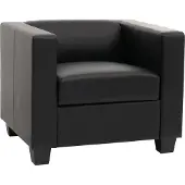 MCW Fauteuil Loungefauteuil Lille ~ Leer, zwart
