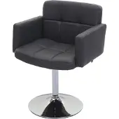 MCW Eetkamerstoel Orlando, keukenstoel draaistoel, kunstleer chroom ~ grijs