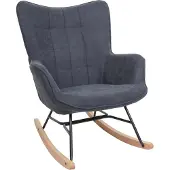 Mendler Schommelstoel -K36, schommelstoel relaxfauteuil TV-fauteuil, stof/textiel OEKO-TEX ~ antraciet