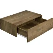 En.casa Wandplank met lade set van 2 zwevend wit en houtkleurig