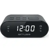 Muse M-10CR - Compacte wekkerradio - voorkeuzezenders - dimbaar display - sleep / snooze - back-up batterij