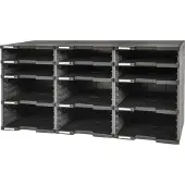 Exacompta MODULODOC EcoBlack documentenlade 12 vakken (6x56/6x110 mm), etikethouder, laden kunnen achteraf worden gemonteerd, 25 jaar garantie