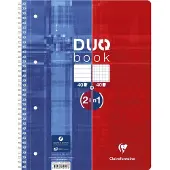 Clairefontaine Collegeblock DUOBOOK, DIN A4, geruit/gelinieerd