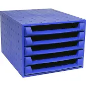 Exacompta THE BOX ladebox A4/A4+ 5 laden open, Forever kobaltblauw, stil, veiligheidsstop