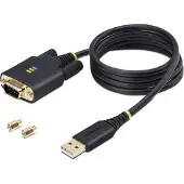 StarTech.com 1m USB naar Seriëel Adapter Kabel, COM Retention, Verwisselbare Schroeven/Moeren, USB-A naar RS232 DB9 Converter, FTDI IC, ESD Bescherming, Windows/macOS/Linux